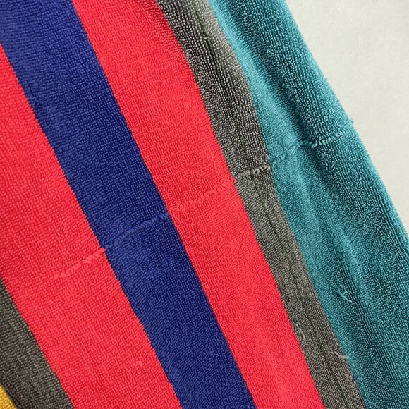 Vintage 90s Beach Towel Cecil Saydah Company Stripes FLAWS Cotton Retro - Picture 12 of 15
